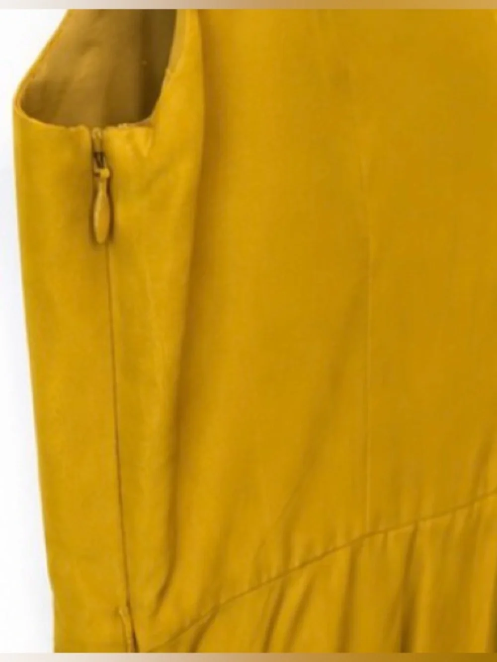 Anthropologie Hitherto Silk Bow Halter Dress Mustard Gold Size 6